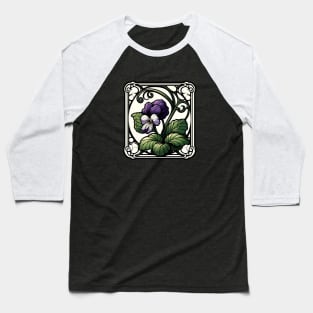 Art Nouveau violet February Birth month Flower Baseball T-Shirt